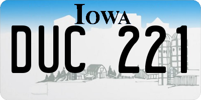 IA license plate DUC221