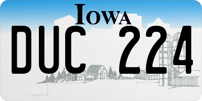IA license plate DUC224