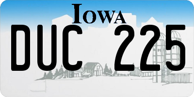 IA license plate DUC225