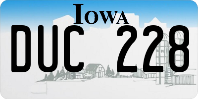 IA license plate DUC228