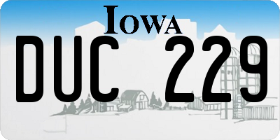 IA license plate DUC229