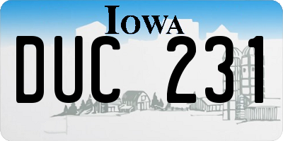 IA license plate DUC231