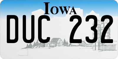 IA license plate DUC232