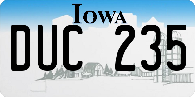 IA license plate DUC235