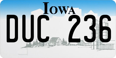 IA license plate DUC236