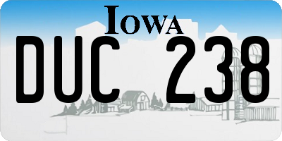 IA license plate DUC238