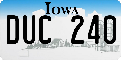 IA license plate DUC240