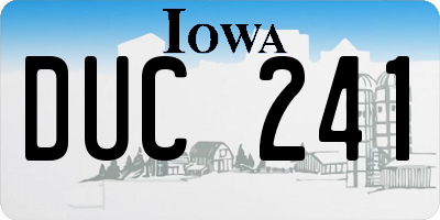 IA license plate DUC241