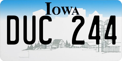 IA license plate DUC244