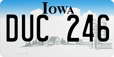 IA license plate DUC246