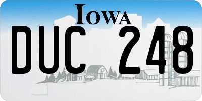 IA license plate DUC248