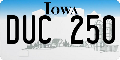 IA license plate DUC250