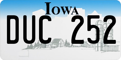 IA license plate DUC252