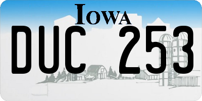 IA license plate DUC253