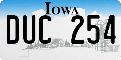 IA license plate DUC254