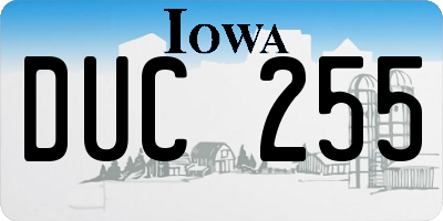 IA license plate DUC255