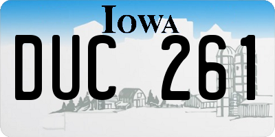 IA license plate DUC261