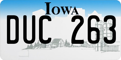 IA license plate DUC263