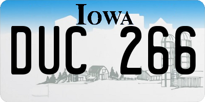 IA license plate DUC266