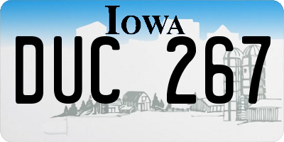 IA license plate DUC267