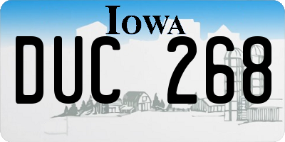 IA license plate DUC268