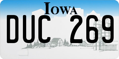 IA license plate DUC269