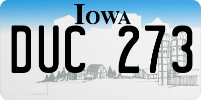 IA license plate DUC273