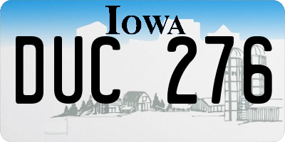 IA license plate DUC276