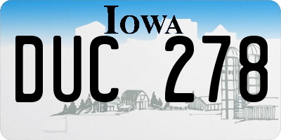 IA license plate DUC278
