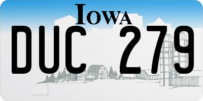 IA license plate DUC279