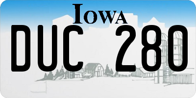 IA license plate DUC280