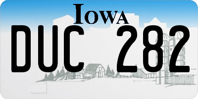 IA license plate DUC282