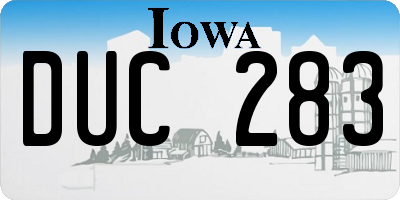 IA license plate DUC283