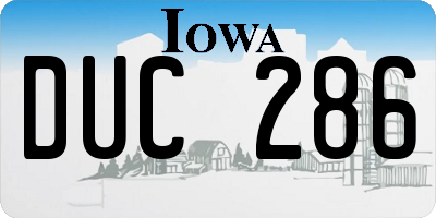 IA license plate DUC286