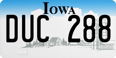 IA license plate DUC288