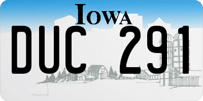 IA license plate DUC291
