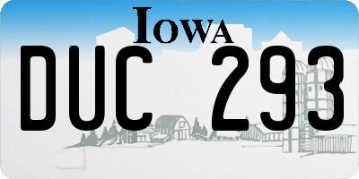 IA license plate DUC293