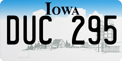 IA license plate DUC295