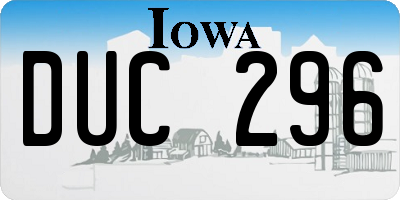 IA license plate DUC296