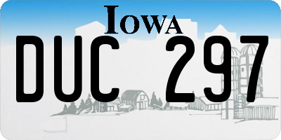 IA license plate DUC297