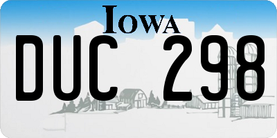 IA license plate DUC298