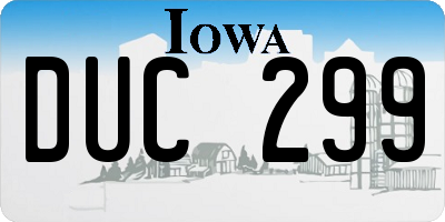 IA license plate DUC299