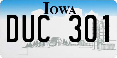 IA license plate DUC301