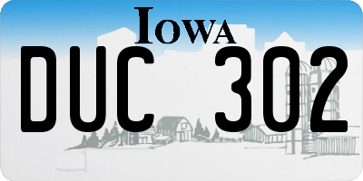IA license plate DUC302