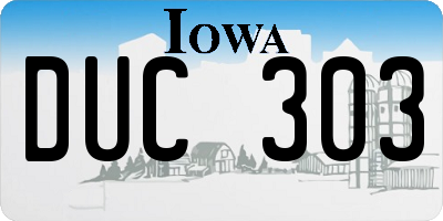 IA license plate DUC303