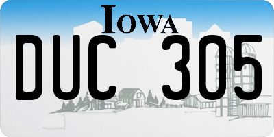 IA license plate DUC305
