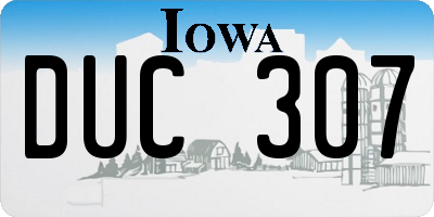 IA license plate DUC307