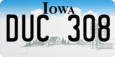 IA license plate DUC308