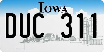 IA license plate DUC311