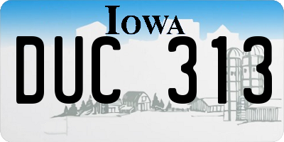 IA license plate DUC313